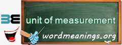 WordMeaning blackboard for unit of measurement